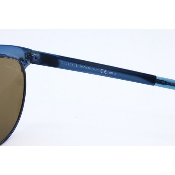 New Authentic Gucci GG 4249/S BO33U Cat Eye Blue Sunglasses Brown Lens 59mm (A)